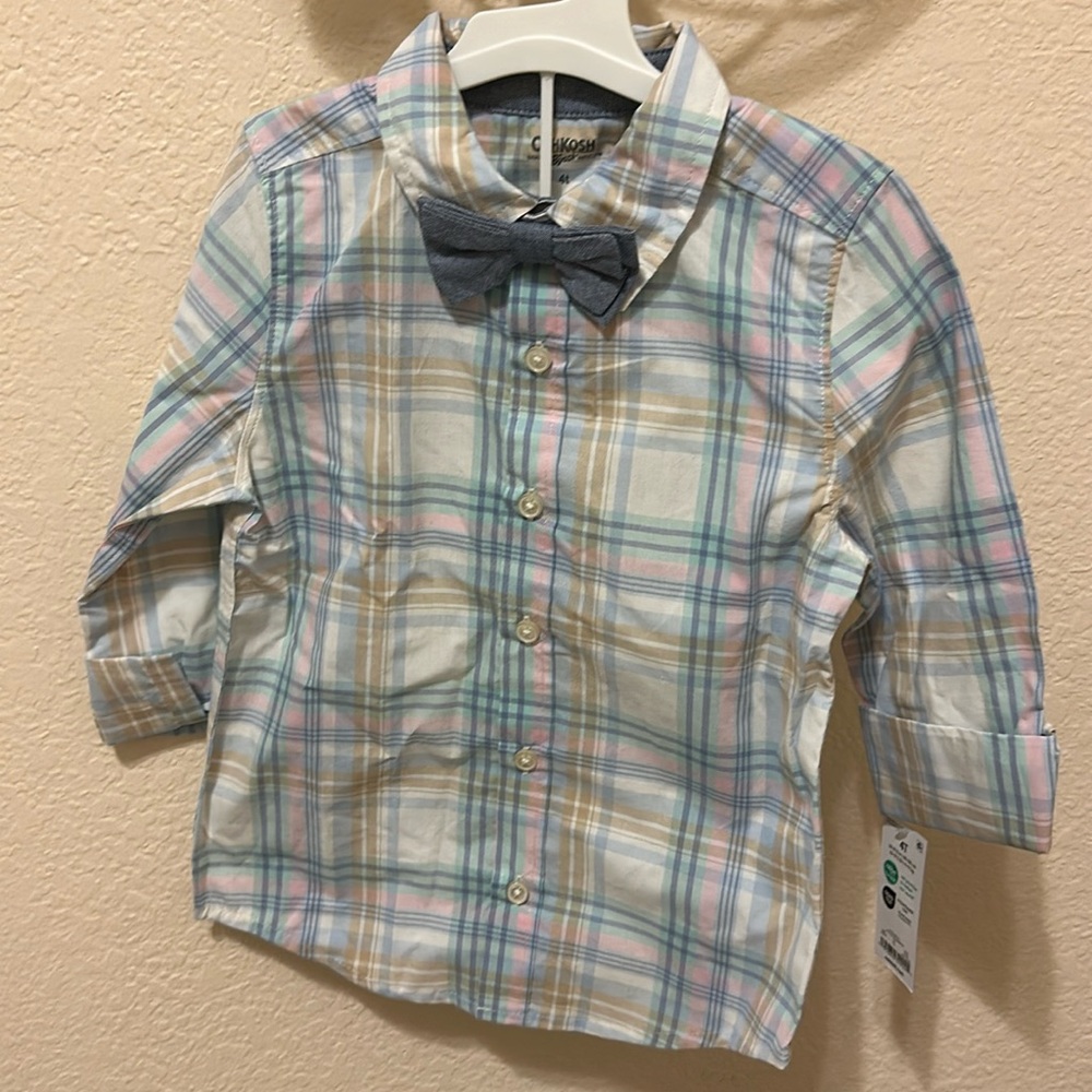 3/25$ Brand new Oshkosh button down with bow tie